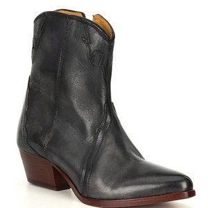 Free People New Frontier Western Bootie - Black Size 7.5 NWT